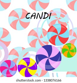 candy, sweet, hard candy, lollipop, abstract, vector illustration.