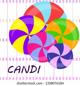 candy, sweet, hard candy, lollipop, abstract, vector illustration.