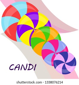 candy, sweet, hard candy, lollipop, abstract, vector illustration.