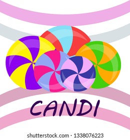 candy, sweet, hard candy, lollipop, abstract, vector illustration.