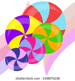 candy, sweet, hard candy, lollipop, abstract, vector illustration.