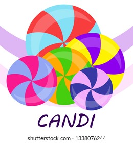 candy, sweet, hard candy, lollipop, abstract, vector illustration.