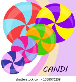 candy, sweet, hard candy, lollipop, abstract, vector illustration.
