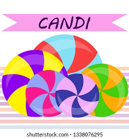 candy, sweet, hard candy, lollipop, abstract, vector illustration.