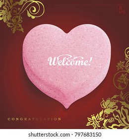 Candy sweet heart. Beautiful invitation card. Valentine's day greeting illustration. Beautiful picture to my valentine