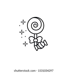 Candy, sweet icon. Element of Food and Drink icon. Thin line icon