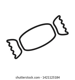 Candy sweet thin line isolated flat vector icon - Vector