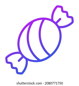 caramelo, icono de contorno de vector dulce.