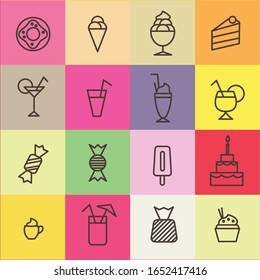 Candy sweetmeat icon Set. Doodle cartoon cute Icons.