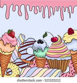 Candy sweets bakery cream card