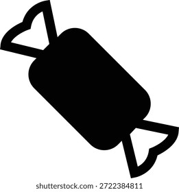 Icono de dulces de caramelo en estilo de línea plana negra con confitería, postre, golosina, bombón, azúcar, bocadillo y Elementos sinónimos relacionados para gráficos navideños, empaques, diseño de fiesta y decoración