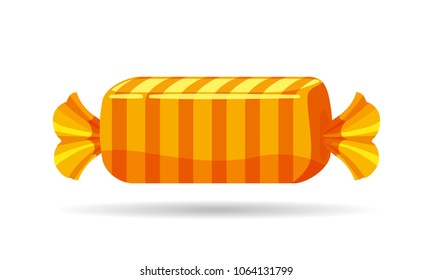 Candy sweets on white background, vector illustration, cartoon style