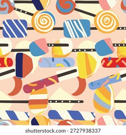  Caramelos de caramelo sin patrón ilustraciones