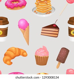 Candy, sweets, seamless vector pattern.