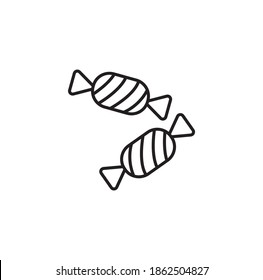 Candy, sweets simple thin line icon vector illustration