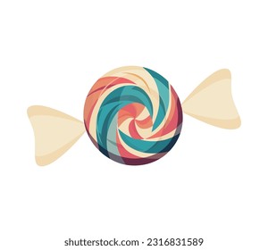 candy swirl, sweet sugar treat icon isolated