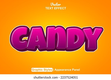 candy text effect with graphic style and editable.