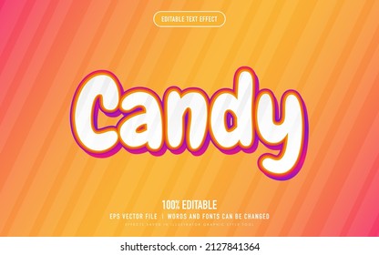 candy text effect on orange gradient background