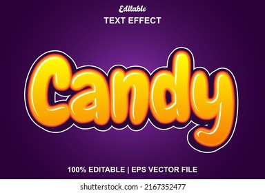 candy text effect with orange and purple color editable