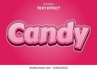 efecto de texto de caramelo con color rosa editable para el logotipo.