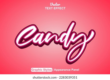 candy text effect with pink graphic style editable
