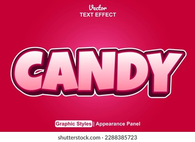 candy text effect with pink graphic style and editable.