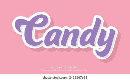 candy text effect template editable design for business logo and brand