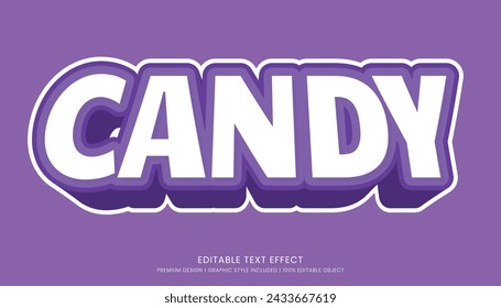 candy text effect template editable design for business logo and brand