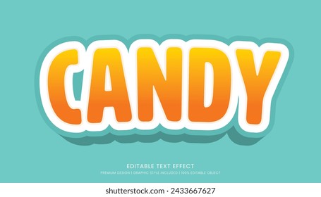 candy text effect template editable design for business logo and brand