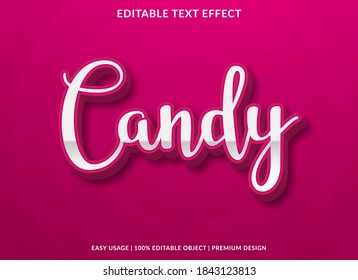 candy text effect template with fancy style use for business logo and brand