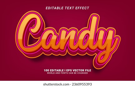 candy text effect vector illustration
