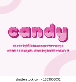 Candy text style effect vector illustration