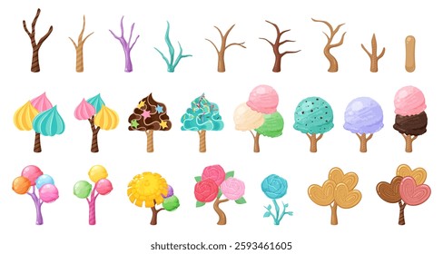 Candy tree illustration material set