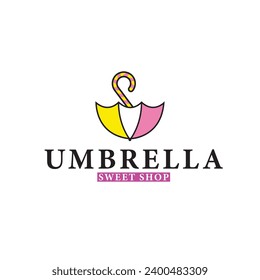 
candy and umbrella logo emblem