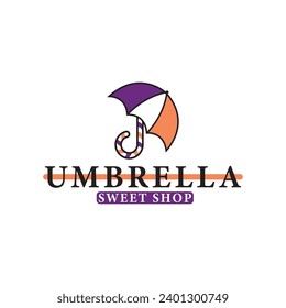 
Logo-Emblem für Süßigkeiten und Regenschirme