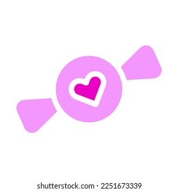candy valentine icon solid pink style illustration vector and logo. Icon sign from modern collection for web. Nice design perfect.
