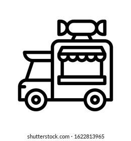 candy van related sweet and candy vectors in lineal styles,