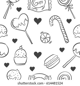 Candy various hand draw style doodles