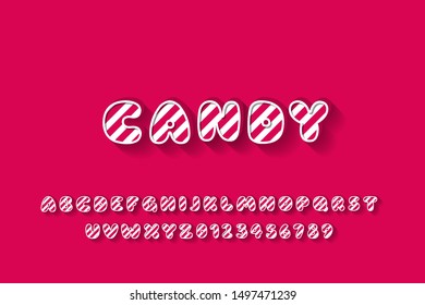 Candy Vector 3D Premium Alphabet - Decorative detailed X-mas festive style typeface
