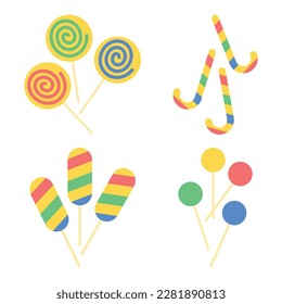 Candy vector design of various colors and flavors