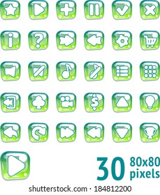 Candy vector game icon set on white background isolated