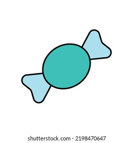 Candy vector icon. Flat colorful sweets logo with lines. Candies in thin style. 