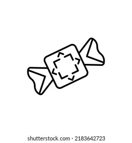 Candy vector icon. Flat linear sweet logo. Candies in thin line style. 