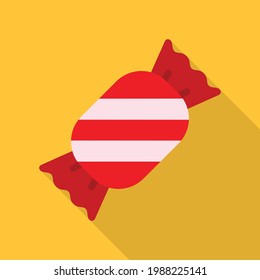 Candy Vector icon in Flat Style. Candy is an important sweet at Christmas and Halloween as a gift to children. Vector illustration icon that can be used for apps, websites, or logo