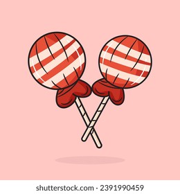 Candy Vector Icon Illustration. Flat Cartoon Style Suitable for Web Landing Page, Banner, Flyer, Sticker, Card, Background