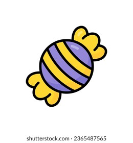Candy Vector Icon Illustration. Food Icon Concept Isolated Premium Vector. Flat Style