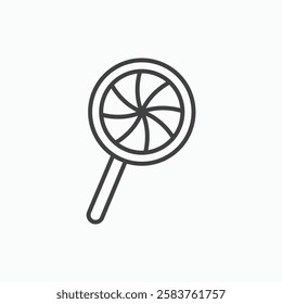 Candy vector icon isolated in black line