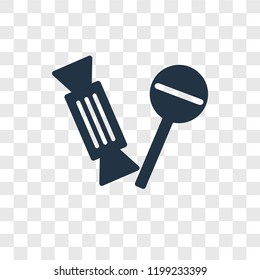 Candy vector icon isolated on transparent background, Candy transparency logo concept