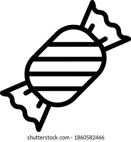 Candy Vector icon in Outline Style. Candy is an important sweet at Christmas and Halloween as a gift to children. Vector illustration icon that can be used for apps, websites, or logo