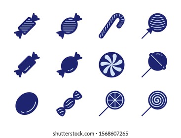 Candy Vector Icon Set in Glyph Style